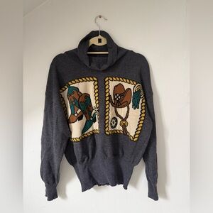 Escada Gray Western Knitwear